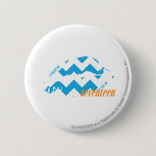 ZigZag Aqua 2 Inch Round Button