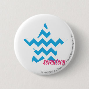 ZigZag Aqua 2 Inch Round Button