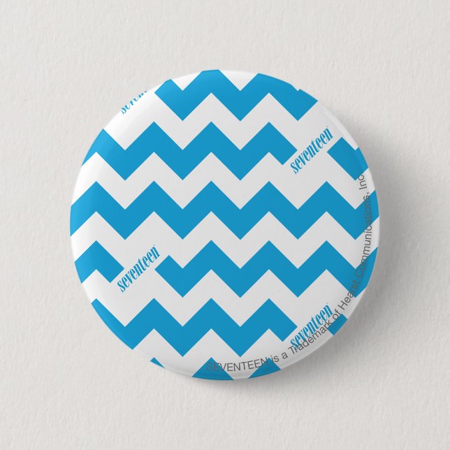 ZigZag Aqua 2 Inch Round Button (Front)