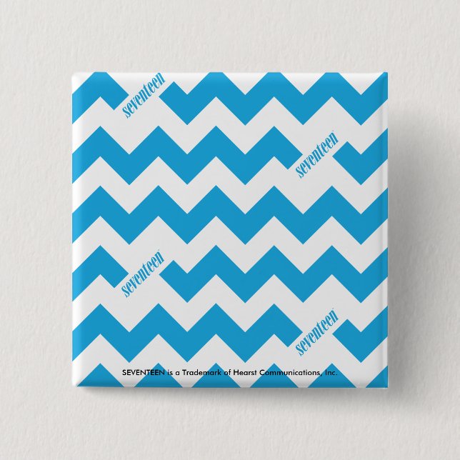 ZigZag Aqua 2 Inch Square Button (Front)
