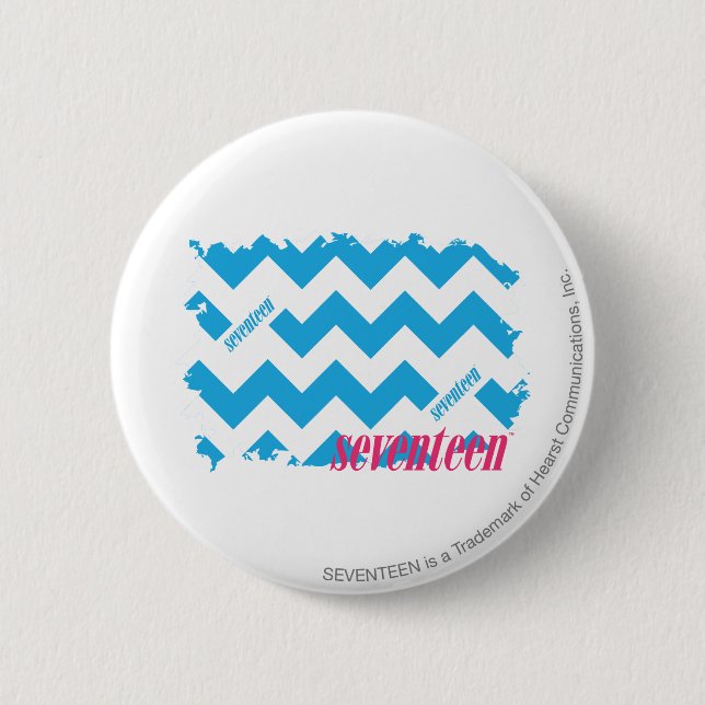 ZigZag Aqua 3 2 Inch Round Button (Front)
