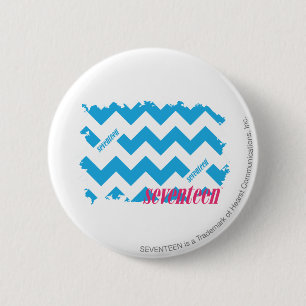 ZigZag Aqua 3 2 Inch Round Button