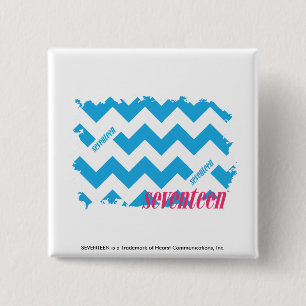 ZigZag Aqua 3 2 Inch Square Button