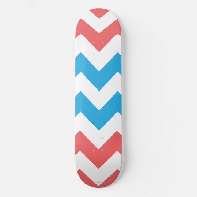 ZigZag Aqua-Pink Skateboard (Front)