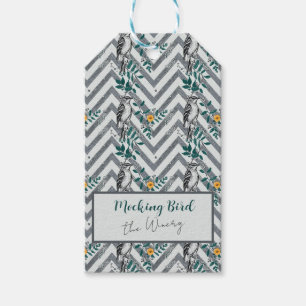 Zigzag Bird % Flower Pattern Gift Tags