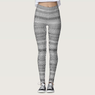 Zigzag Black and White Pattern Leggings