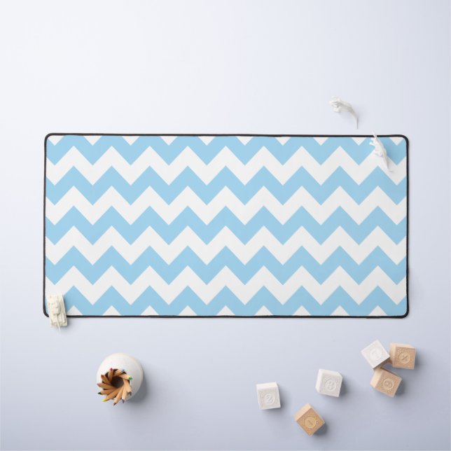 Zigzag bleu, Chevron bleu, Motif géométrique (Tableau pour enfants)