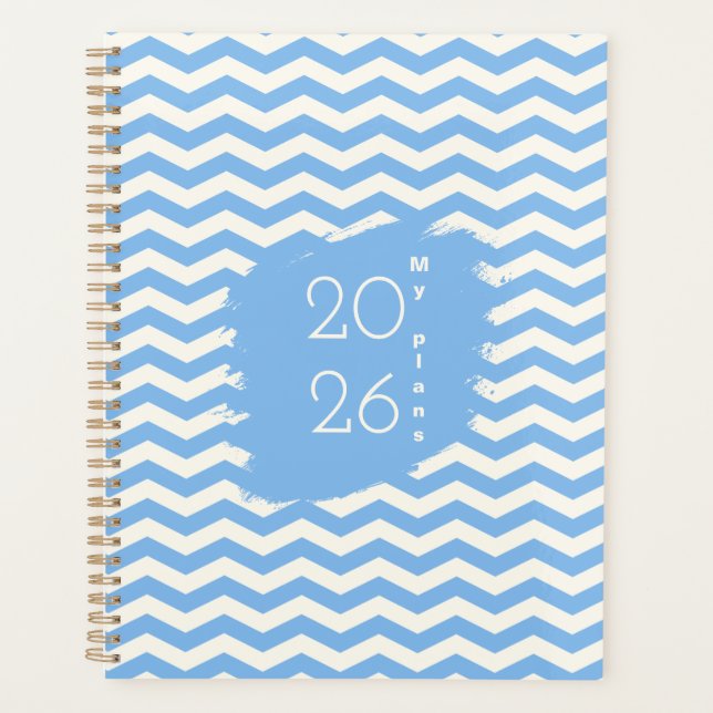 Zigzag bleu doux planificateur de design motif 202 (Devant)