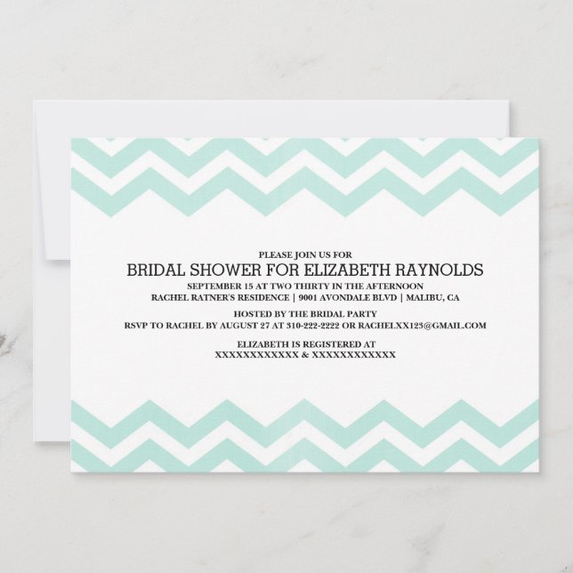 Zigzag Bridal Shower Invitations (Front)