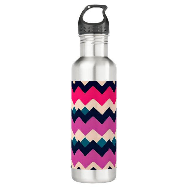 Zigzag Chevron Colourful Pattern Design 710 Ml Water Bottle (Front)