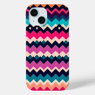 Zigzag Chevron Colourful Pattern Design iPhone 15 Case