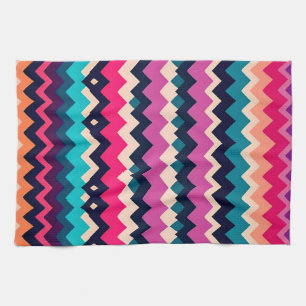 Zigzag Chevron Colourful Pattern Design Kitchen Towel