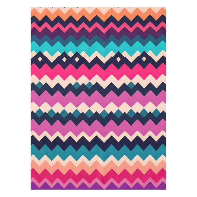 Zigzag Chevron Colourful Pattern Design Tablecloth (Front)
