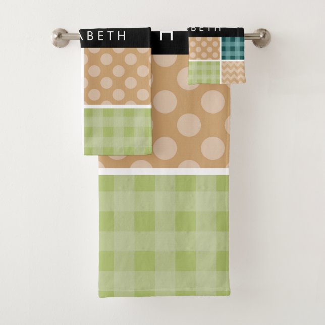 Zigzag, Chevron, En vichy, Pois, Votre Nom (En situation)