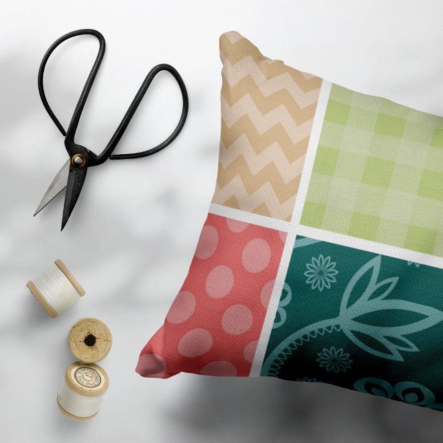 Zigzag, Chevron, Gingham, Polka Dots, Patchwork Accent Pillow (Creator Uploaded)