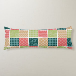 Zigzag, Chevron, Gingham, Polka Dots, Patchwork Body Pillow