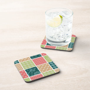 Zigzag, Chevron, Gingham, Polka Dots, Patchwork Coaster
