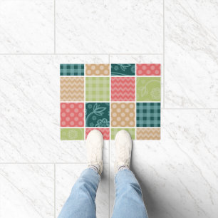 Zigzag, Chevron, Gingham, Polka Dots, Patchwork Doormat
