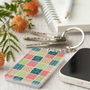 Zigzag, Chevron, Gingham, Polka Dots, Patchwork Keychain