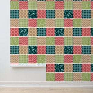 Zigzag, Chevron, Gingham, Polka Dots, Patchwork Wallpaper