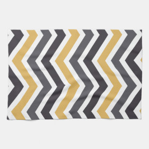ZigZag Chevron Gold And Grey Kitchen Towel