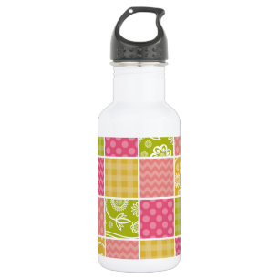 Zigzag, Chevron, Polka Dots, Gingham, Patchwork 532 Ml Water Bottle