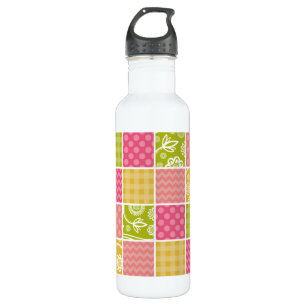 Zigzag, Chevron, Polka Dots, Gingham, Patchwork 710 Ml Water Bottle