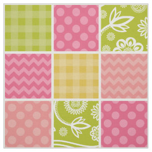 Zigzag, Chevron, Polka Dots, Gingham, Patchwork Fabric