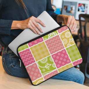 Zigzag, Chevron, Polka Dots, Gingham, Patchwork Laptop Sleeve