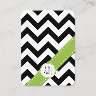 Zigzag, Chevron, Stripes, Black and White  Business Card