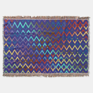 ZIGZAG diamonds - coloured + your backgr. & ideas Throw Blanket