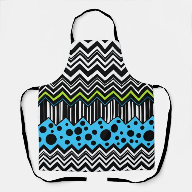 ZigZag Dotted Stripe Apron (Front)