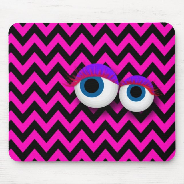 ZigZag eye Monster pad : pink Mouse Pad (Front)