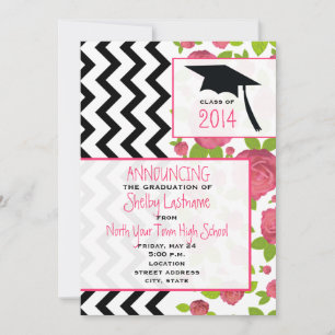 Zigzag & Floral 2014 Graduation Announcement
