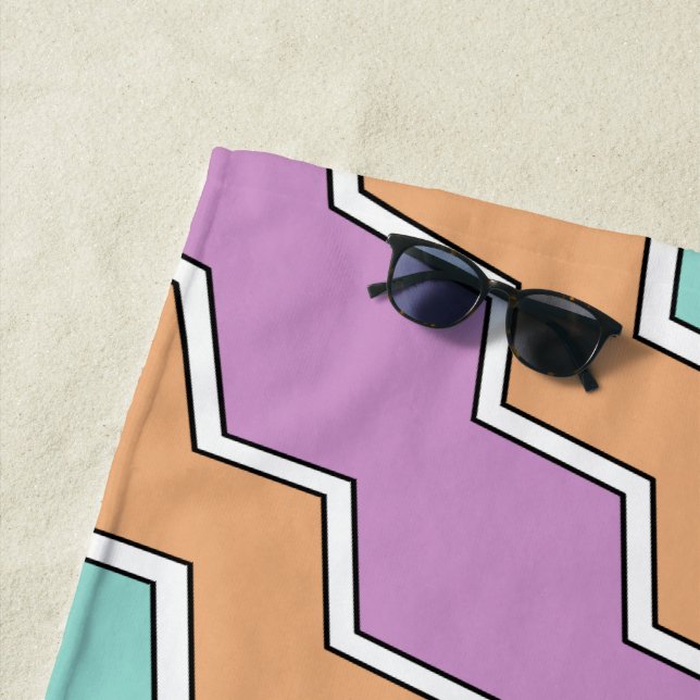 ZigZag Geometric Pattern Beach Towel (In Situ)