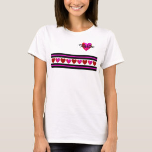 ZigZag Heart Lined Design Texted T-Shirt