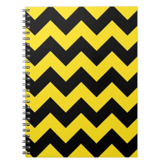 Zigzag I - Black and Golden Yellow Notebook