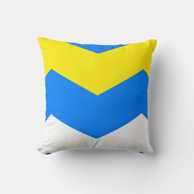 ZIGZAG in Blue & Yellow ~ Throw Pillow (Front)
