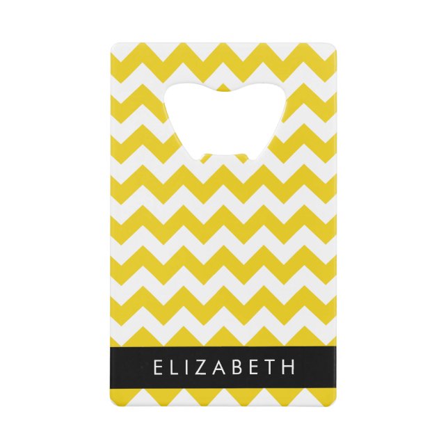 Zigzag Jaune, Chevron Jaune, Votre Nom (Devant)