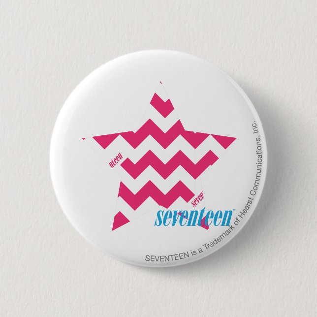 ZigZag Magenta 2 Inch Round Button (Front)