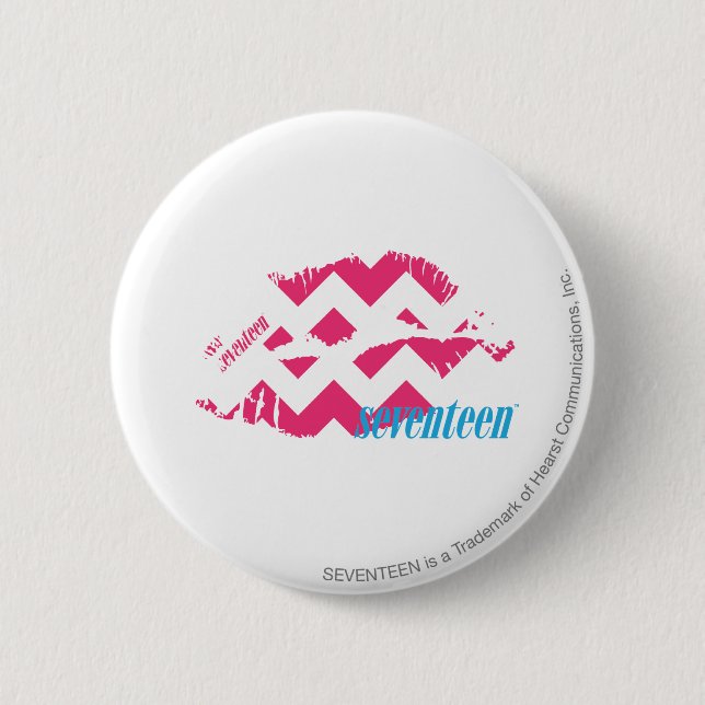ZigZag Magenta 2 Inch Round Button (Front)