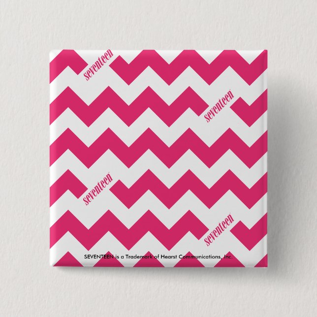 ZigZag Magenta 2 Inch Square Button (Front)