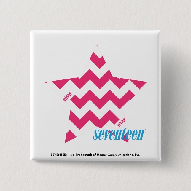 ZigZag Magenta 2 Inch Square Button (Front)