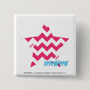 ZigZag Magenta 2 Inch Square Button