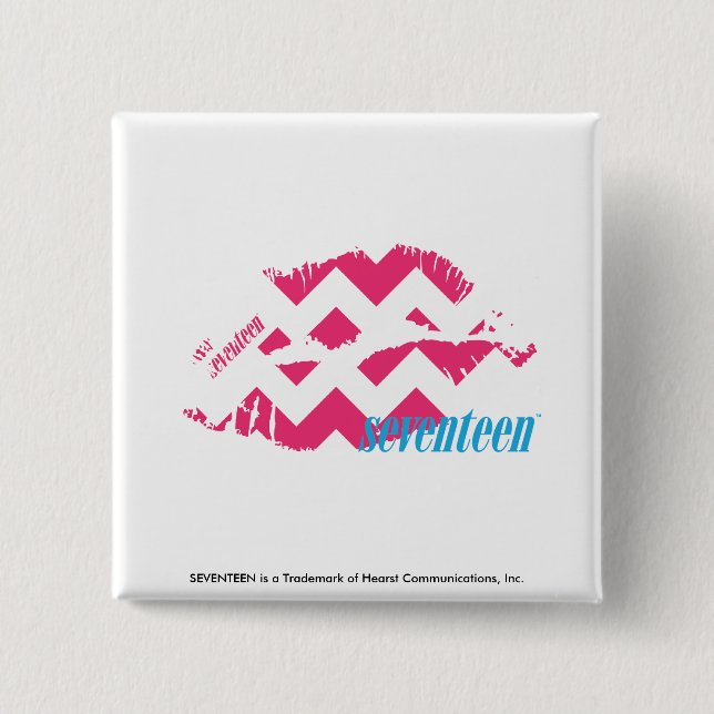 ZigZag Magenta 2 Inch Square Button (Front)