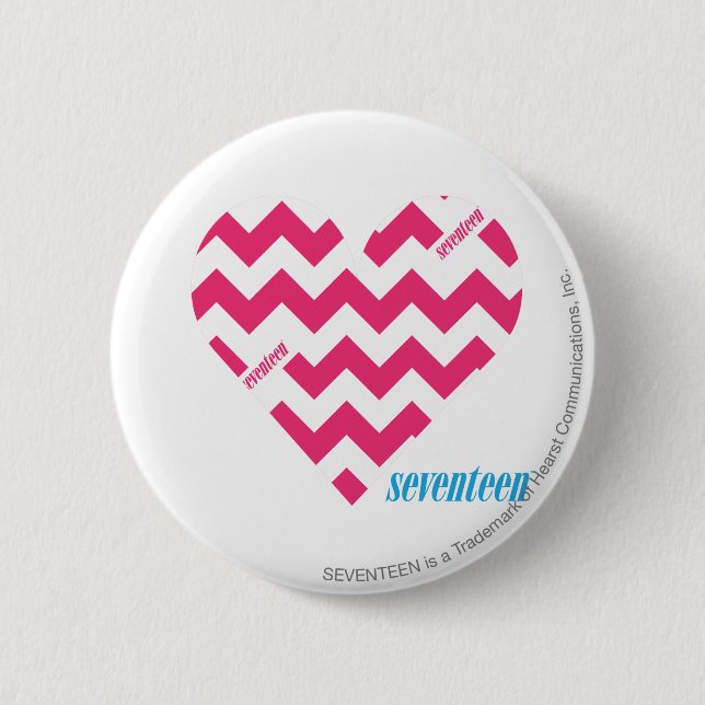 ZigZag Magenta 3 2 Inch Round Button (Front)