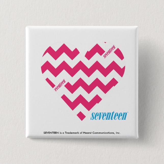 ZigZag Magenta 3 2 Inch Square Button (Front)