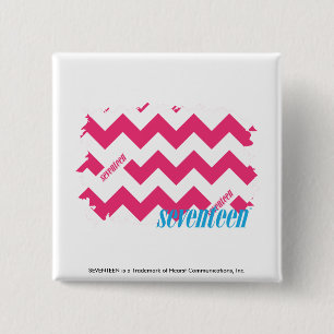 ZigZag Magenta 4 2 Inch Square Button