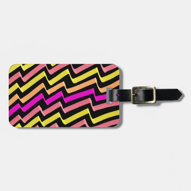 ZigZag Marker Pattern Luggage Tag (Front Horizontal)