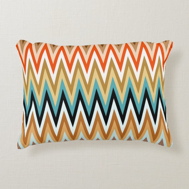 Zigzag Multicolor Pattern  Accent Pillow (Front)